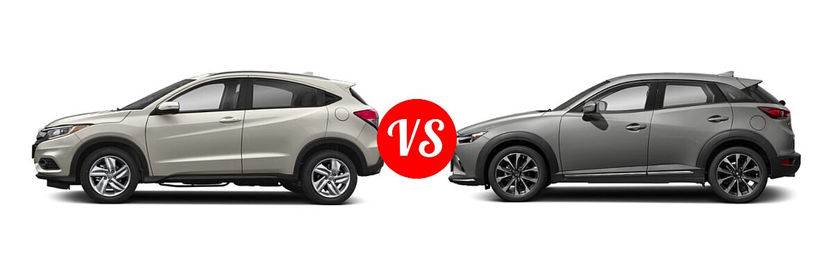 2019 Honda HR-V SUV EX-L vs. 2019 Mazda CX-3 SUV Grand Touring - Side Comparison