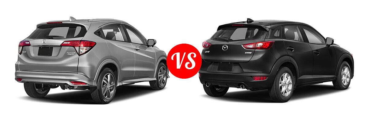 2019 Honda HR-V SUV Touring vs. 2019 Mazda CX-3 SUV Sport - Rear Right Comparison