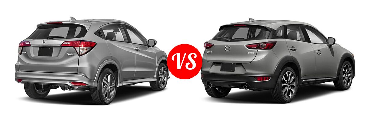 2019 Honda HR-V SUV Touring vs. 2019 Mazda CX-3 SUV Grand Touring - Rear Right Comparison