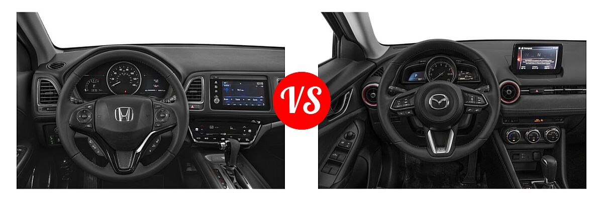 2019 Honda HR-V SUV Touring vs. 2019 Mazda CX-3 SUV Grand Touring - Dashboard Comparison