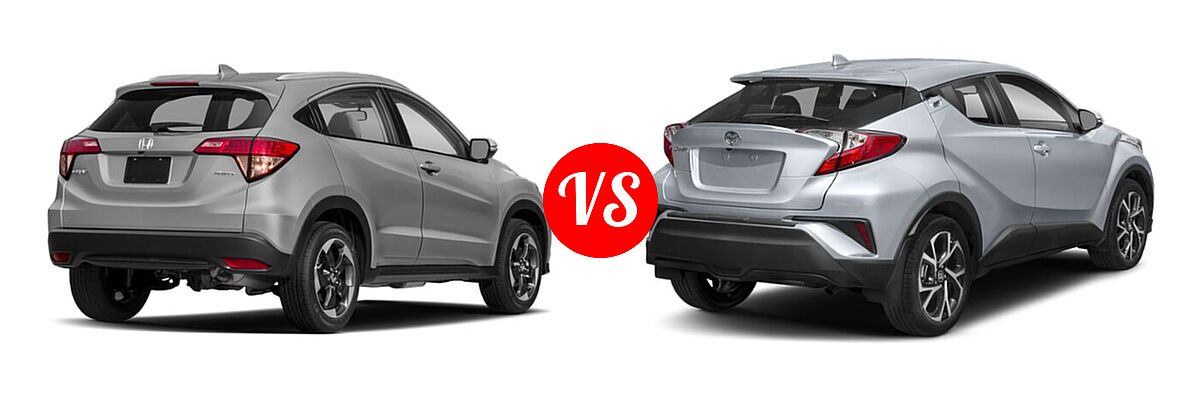 2018 Honda HR-V SUV EX-L Navi vs. 2018 Toyota C-HR SUV XLE / XLE Premium - Rear Right Comparison