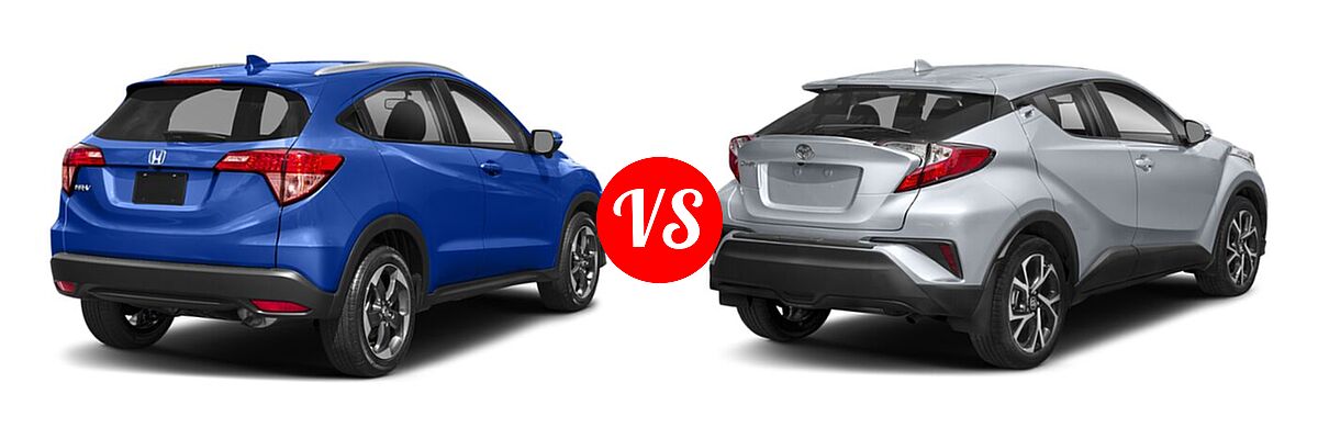 2018 Honda HR-V SUV EX-L Navi vs. 2018 Toyota C-HR SUV XLE / XLE Premium - Rear Right Comparison