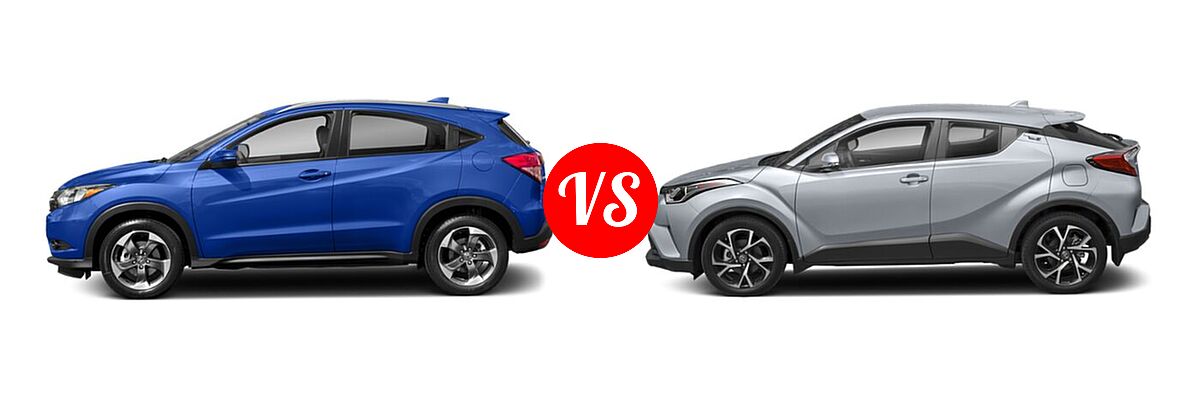 2018 Honda HR-V SUV EX-L Navi vs. 2018 Toyota C-HR SUV XLE / XLE Premium - Side Comparison