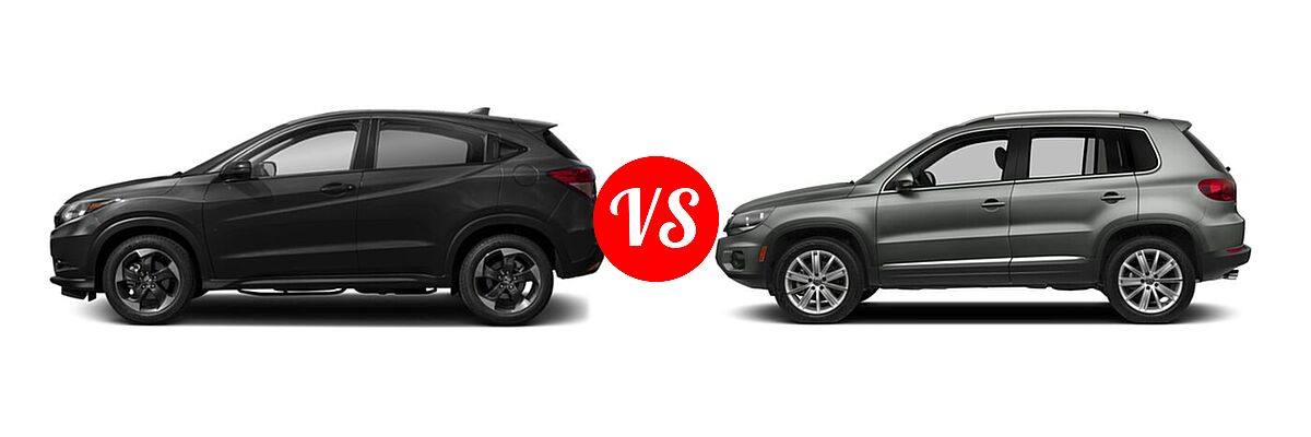 2018 Honda HR-V SUV EX vs. 2018 Volkswagen Tiguan Limited SUV 2.0T 4MOTION / 2.0T FWD - Side Comparison