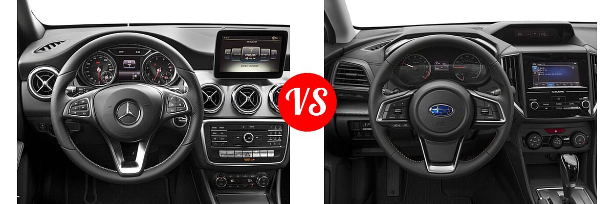 2018 Mercedes-Benz GLA-Class SUV GLA 250 vs. 2018 Subaru Crosstrek SUV 2.0i Manual / Limited / Premium - Dashboard Comparison