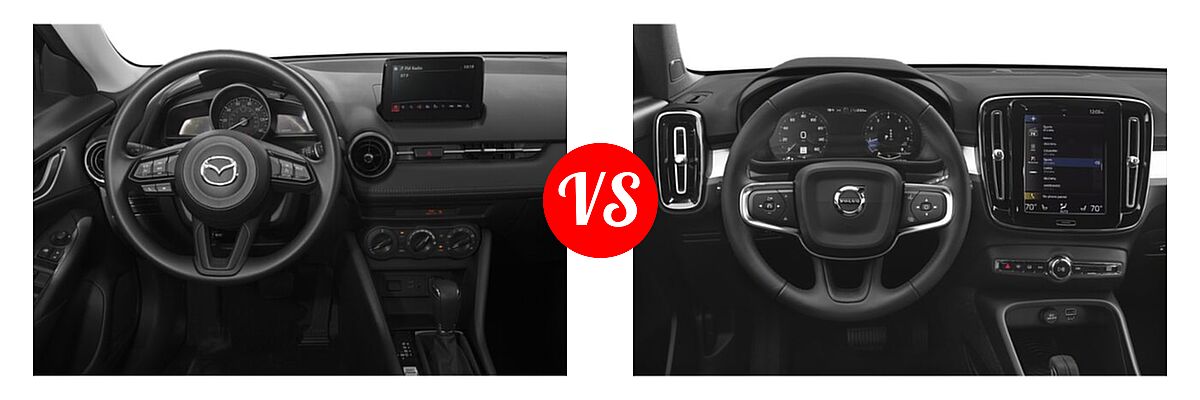 2019 Mazda CX-3 SUV Sport vs. 2019 Volvo XC40 SUV Momentum / R-Design - Dashboard Comparison