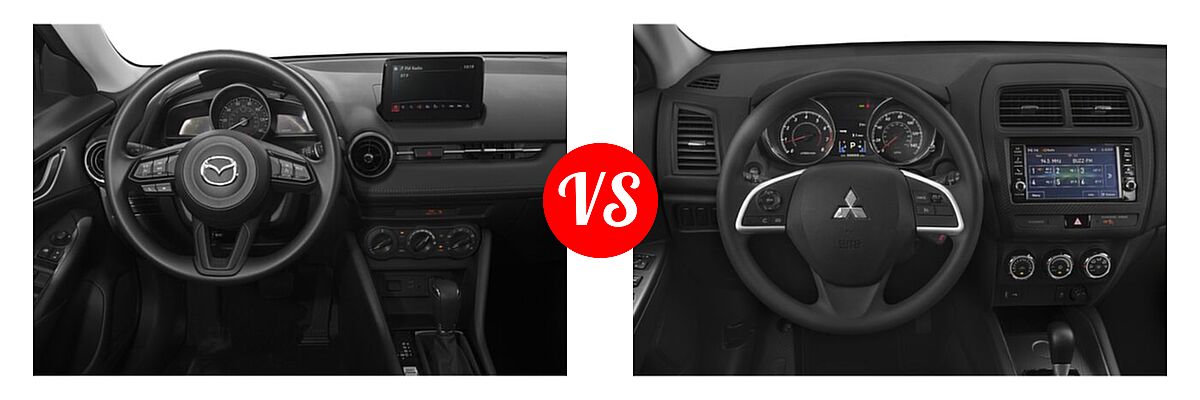 2019 Mazda CX-3 SUV Sport vs. 2019 Mitsubishi Eclipse Cross SUV ES 2.0 / GT 2.4 / SE 2.0 / SP 2.0 - Dashboard Comparison