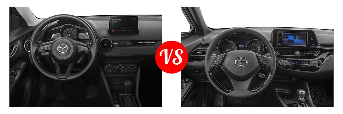 2019 Mazda CX-3 SUV Sport vs. 2019 Toyota C-HR SUV LE / Limited / XLE - Dashboard Comparison