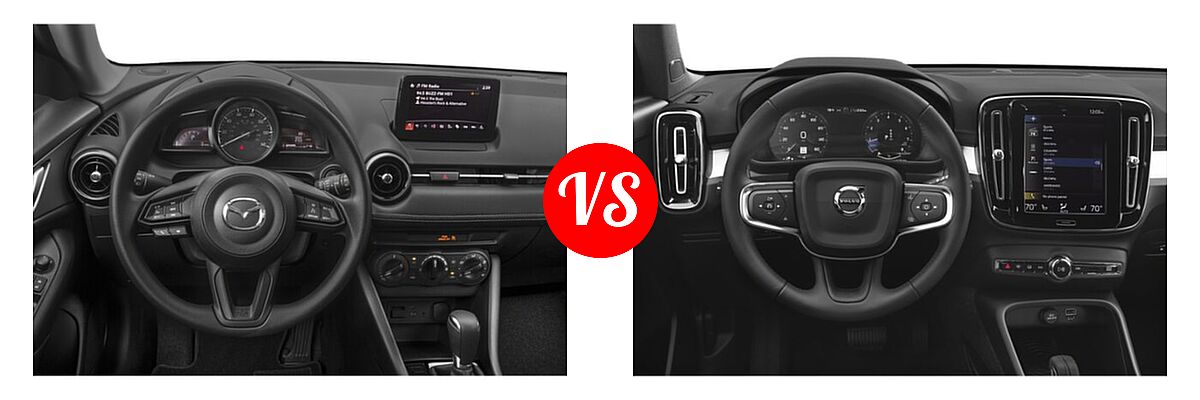 2019 Mazda CX-3 SUV Sport vs. 2019 Volvo XC40 SUV Momentum / R-Design - Dashboard Comparison