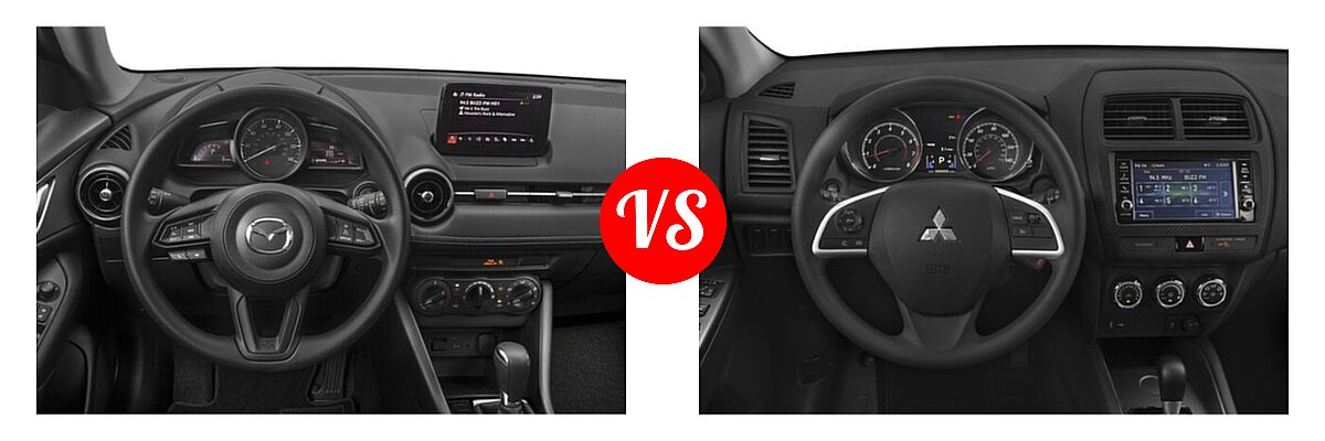 2019 Mazda CX-3 SUV Sport vs. 2019 Mitsubishi Eclipse Cross SUV ES 2.0 / GT 2.4 / LE 2.0 / SE 2.0 - Dashboard Comparison