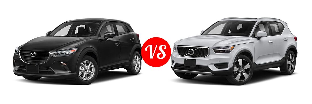 2019 Mazda CX-3 SUV Sport vs. 2019 Volvo XC40 SUV Momentum / R-Design - Front Left Comparison