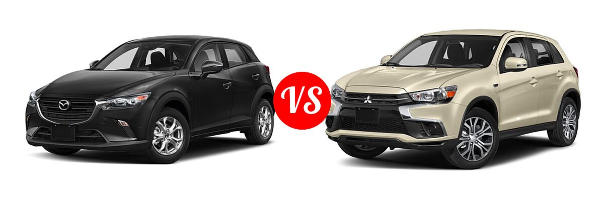 2019 Mazda CX-3 SUV Sport vs. 2019 Mitsubishi Eclipse Cross SUV ES 2.0 / GT 2.4 / LE 2.0 / SE 2.0 / SP 2.0 - Front Left Comparison
