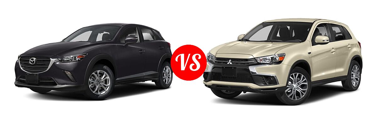 2019 Mazda CX-3 SUV Sport vs. 2019 Mitsubishi Eclipse Cross SUV ES 2.0 / GT 2.4 / LE 2.0 / SE 2.0 / SP 2.0 - Front Left Comparison
