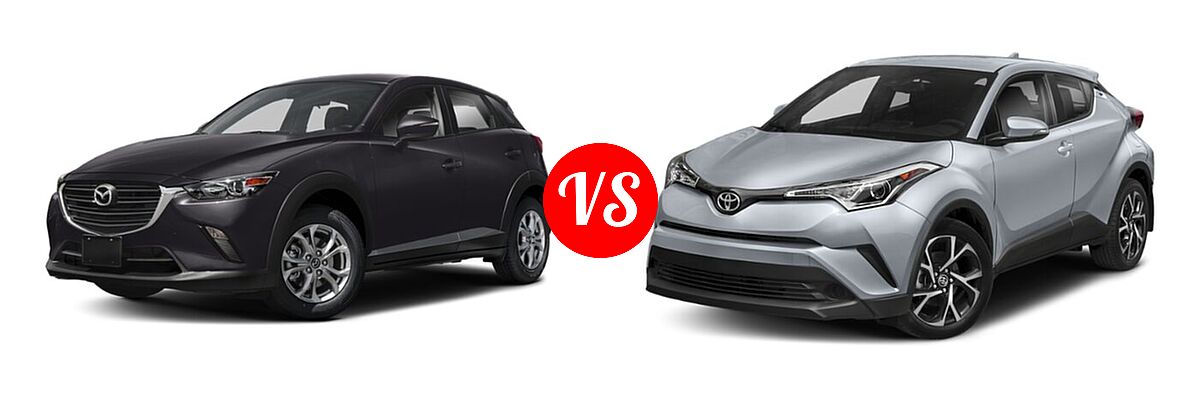 2019 Mazda CX-3 SUV Sport vs. 2019 Toyota C-HR SUV LE / Limited / XLE - Front Left Comparison