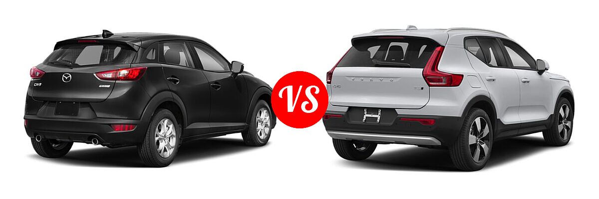 2019 Mazda CX-3 SUV Sport vs. 2019 Volvo XC40 SUV Momentum / R-Design - Rear Right Comparison