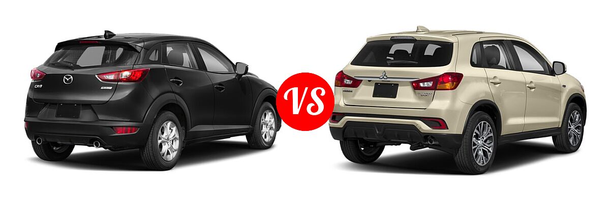 2019 Mazda CX-3 SUV Sport vs. 2019 Mitsubishi Eclipse Cross SUV ES 2.0 / GT 2.4 / LE 2.0 / SE 2.0 - Rear Right Comparison
