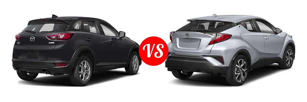 2019 Mazda CX-3 SUV Sport vs. 2019 Toyota C-HR SUV LE / Limited / XLE - Rear Right Comparison