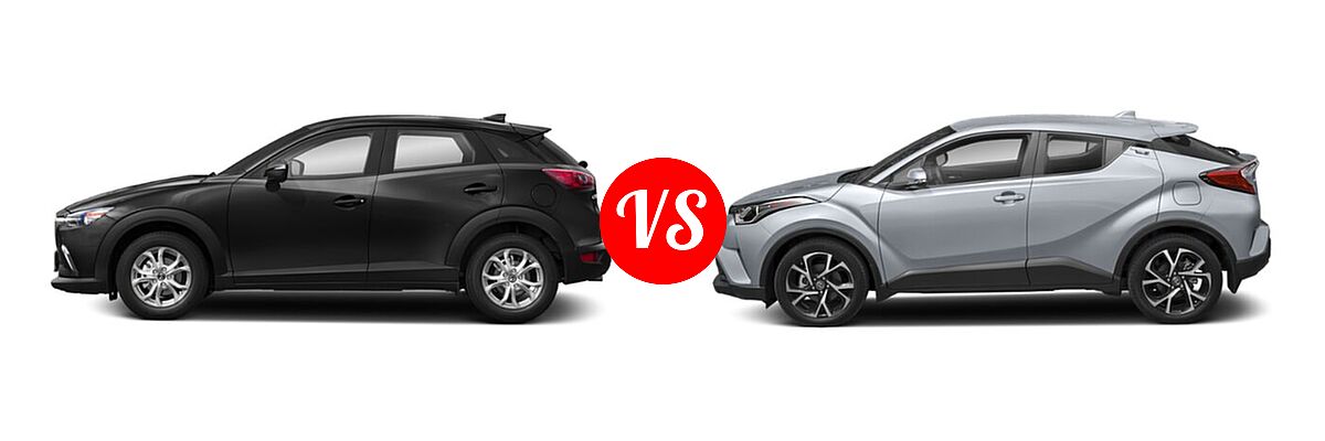 2019 Mazda CX-3 SUV Sport vs. 2019 Toyota C-HR SUV LE / Limited / XLE - Side Comparison