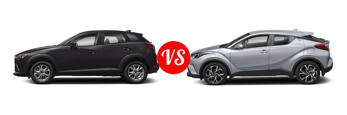 2019 Mazda CX-3 SUV Sport vs. 2019 Toyota C-HR SUV LE / Limited / XLE - Side Comparison