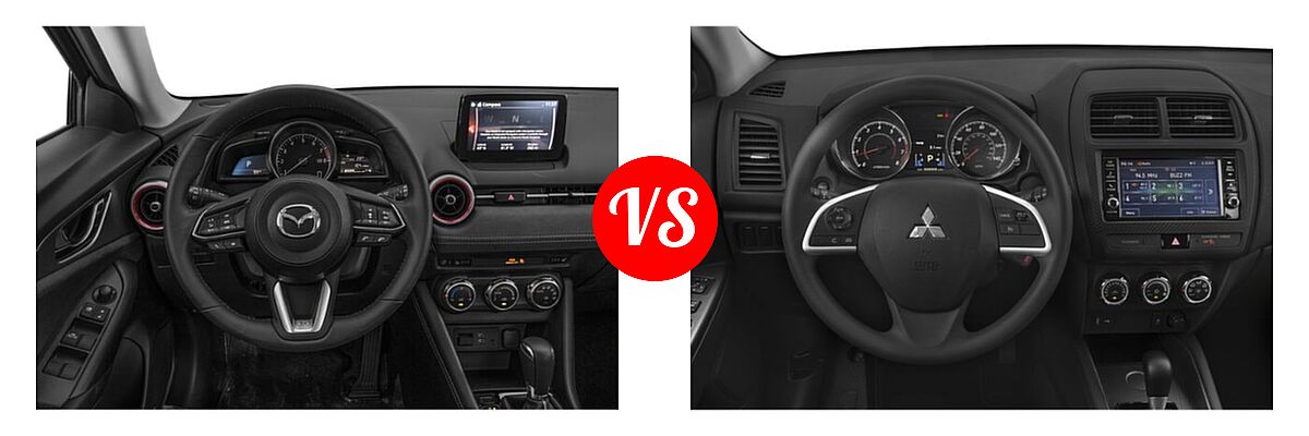 2019 Mazda CX-3 SUV Grand Touring vs. 2019 Mitsubishi Eclipse Cross SUV ES 2.0 / GT 2.4 / LE 2.0 / SE 2.0 - Dashboard Comparison