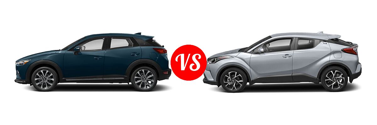 2019 Mazda CX-3 SUV Grand Touring vs. 2019 Toyota C-HR SUV LE / Limited / XLE - Side Comparison