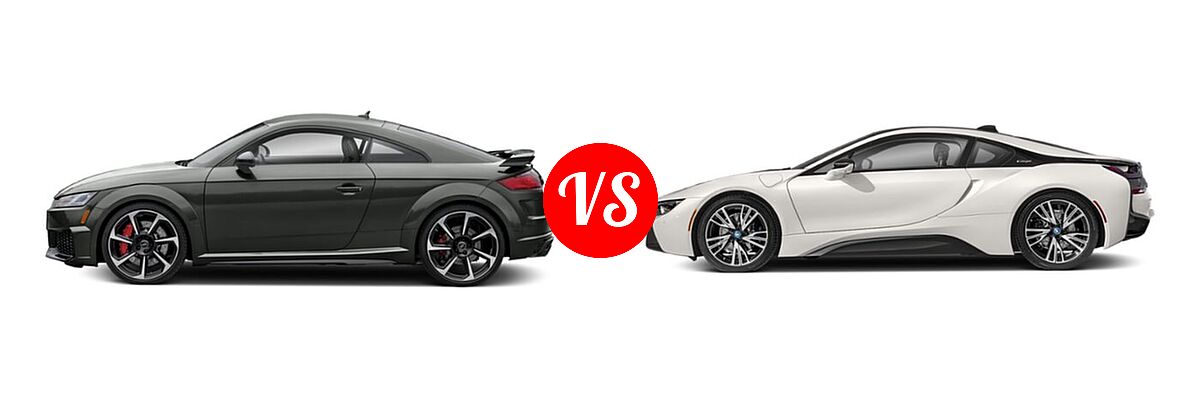 2020 Audi TT RS Coupe 2.5 TFSI vs. 2019 BMW i8 Coupe PHEV Coupe - Side Comparison