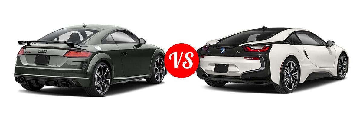 2020 Audi TT RS Coupe 2.5 TFSI vs. 2019 BMW i8 Coupe PHEV Coupe - Rear Right Comparison