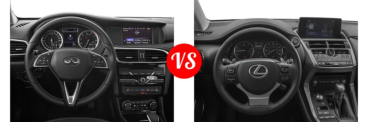 2018 Infiniti QX30 SUV Luxury / Premium / Sport vs. 2018 Lexus NX 300 SUV NX 300 - Dashboard Comparison