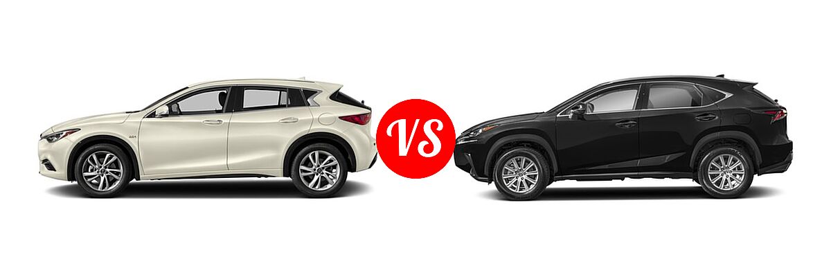 2018 Infiniti QX30 SUV Luxury / Premium / Sport vs. 2018 Lexus NX 300 SUV NX 300 - Side Comparison