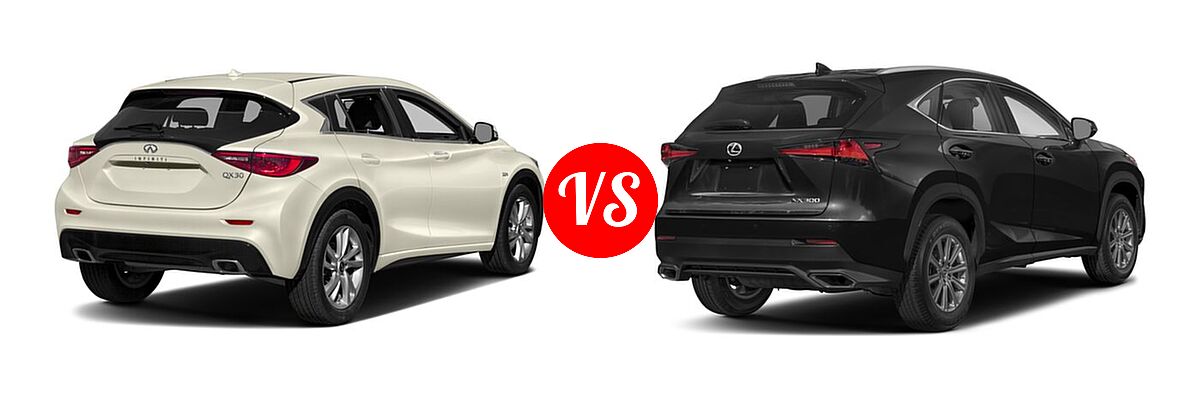 2018 Infiniti QX30 SUV Luxury / Premium / Sport vs. 2018 Lexus NX 300 SUV NX 300 - Rear Right Comparison