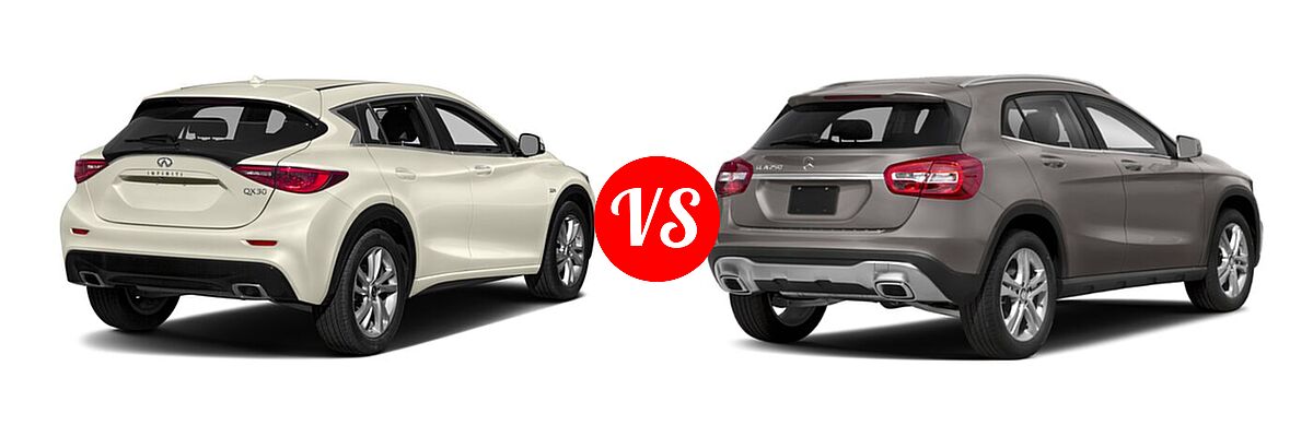 2018 Infiniti QX30 SUV Luxury / Premium / Sport vs. 2018 Mercedes-Benz GLA-Class SUV GLA 250 - Rear Right Comparison