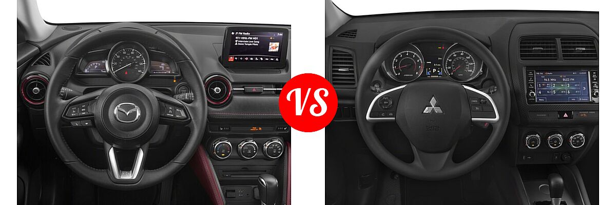 2018 Mazda CX-3 SUV Touring vs. 2018 Mitsubishi Outlander Sport SUV ES 2.0 / LE 2.0 / SE 2.4 / SEL 2.4 - Dashboard Comparison
