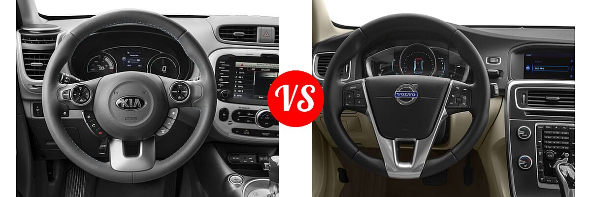 2017 Kia Soul EV Wagon EV vs. 2017 Volvo V60 Wagon Platinum / Premier / T5 AWD - Dashboard Comparison