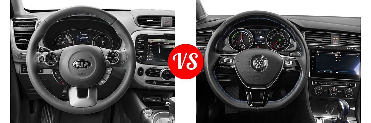 2017 Kia Soul EV Wagon EV vs. 2017 Volkswagen e-Golf Hatchback SE / SEL Premium - Dashboard Comparison