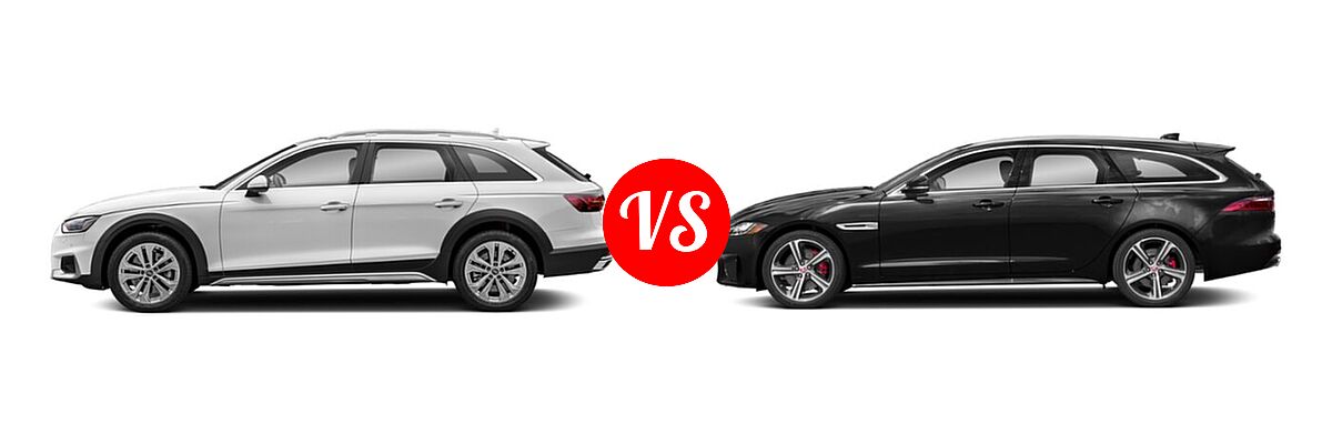 2020 Audi A4 allroad Wagon Premium / Premium Plus / Prestige vs. 2020 Jaguar XF Wagon Prestige / S - Side Comparison