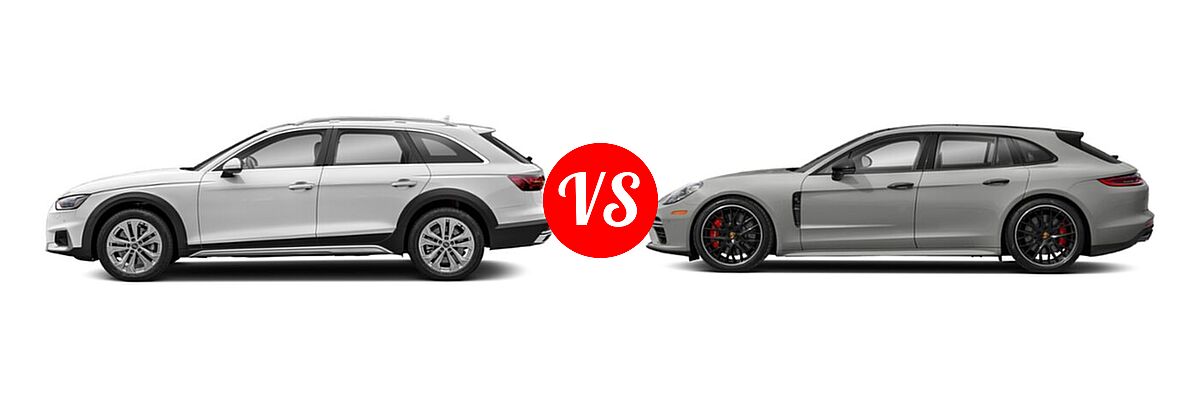 2020 Audi A4 allroad Wagon Premium / Premium Plus / Prestige vs. 2020 Porsche Panamera Sport Turismo Wagon 4 / 4S / GTS / Turbo - Side Comparison