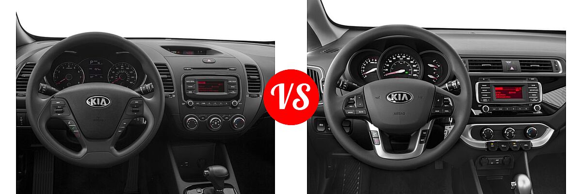 2017 Kia Forte Sedan EX / LX vs. 2017 Kia Rio Sedan EX / LX - Dashboard Comparison