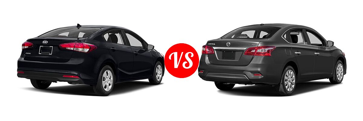 2017 Kia Forte Sedan EX / LX vs. 2017 Nissan Sentra Sedan S / SV - Rear Right Comparison
