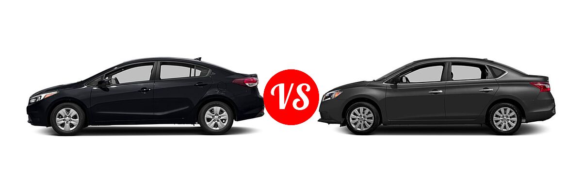 2017 Kia Forte Sedan EX / LX vs. 2017 Nissan Sentra Sedan S / SV - Side Comparison