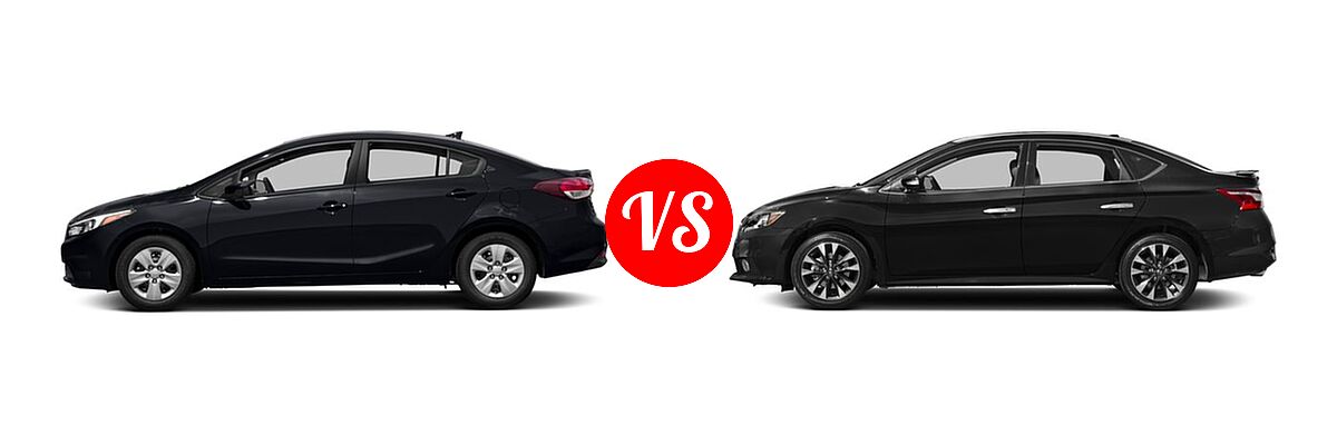 2017 Kia Forte Sedan EX / LX vs. 2017 Nissan Sentra Sedan SR Turbo - Side Comparison