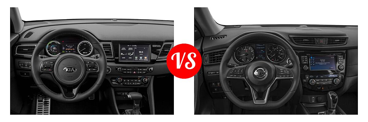 2019 Kia Niro SUV FE vs. 2019 Nissan Rogue SUV SL - Dashboard Comparison