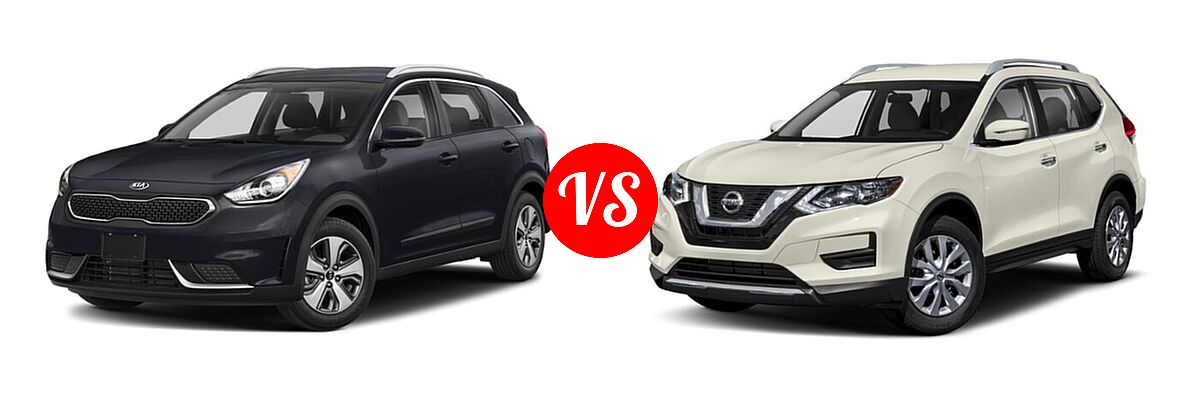 2019 Kia Niro SUV FE / LX vs. 2019 Nissan Rogue SUV S / SV - Front Left Comparison