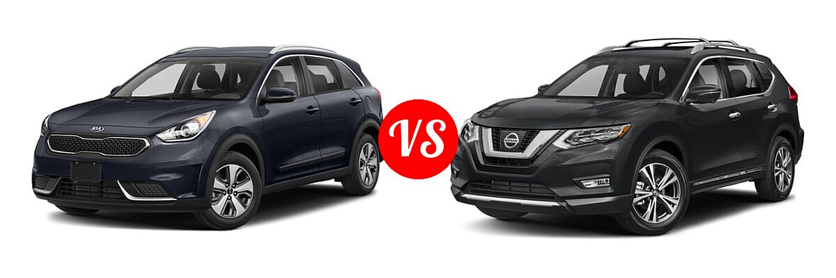 2019 Kia Niro SUV EX vs. 2019 Nissan Rogue SUV SL - Front Left Comparison