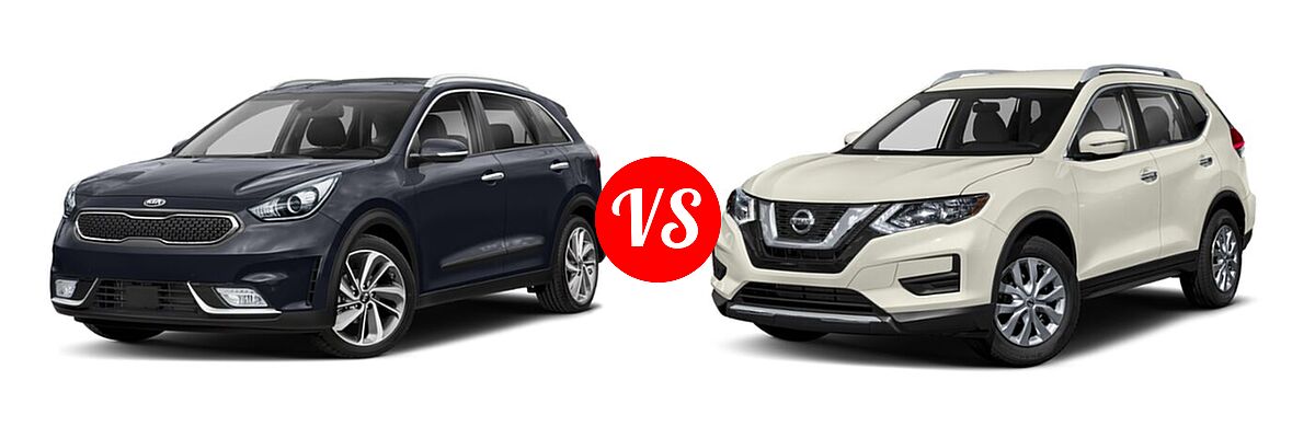 2019 Kia Niro SUV S Touring / Touring vs. 2019 Nissan Rogue SUV S / SV - Front Left Comparison