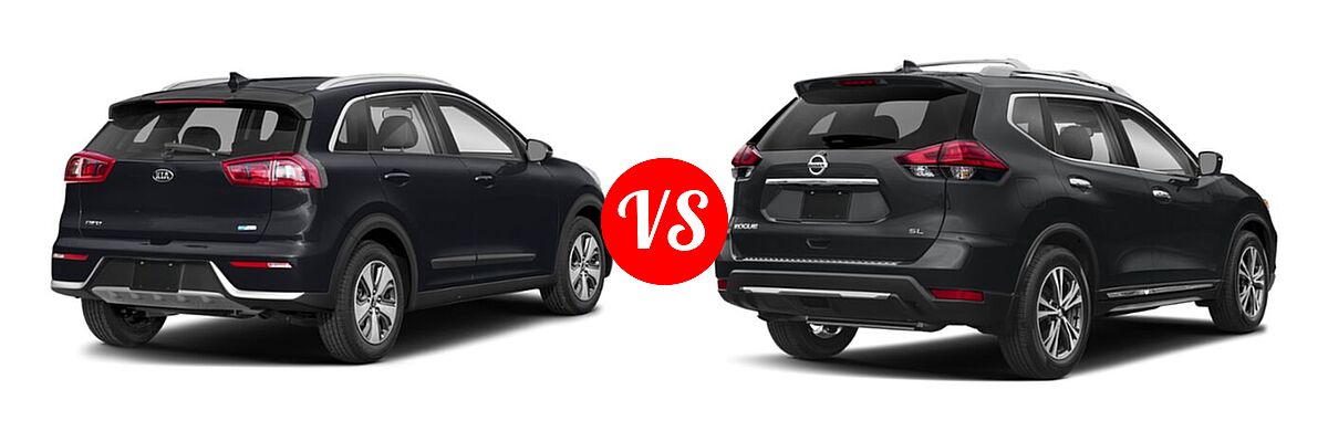 2019 Kia Niro SUV FE / LX vs. 2019 Nissan Rogue SUV SL - Rear Right Comparison