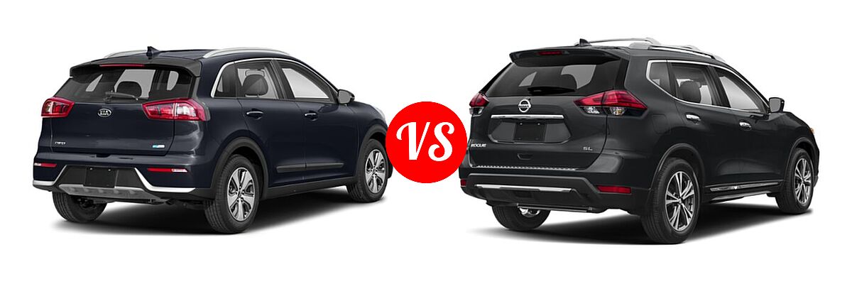 2019 Kia Niro SUV EX vs. 2019 Nissan Rogue SUV SL - Rear Right Comparison