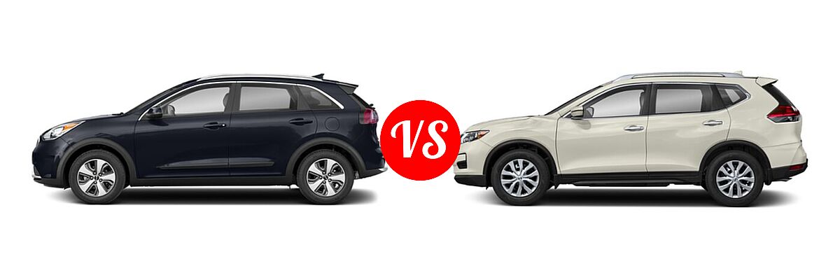 2019 Kia Niro SUV EX vs. 2019 Nissan Rogue SUV S / SV - Side Comparison