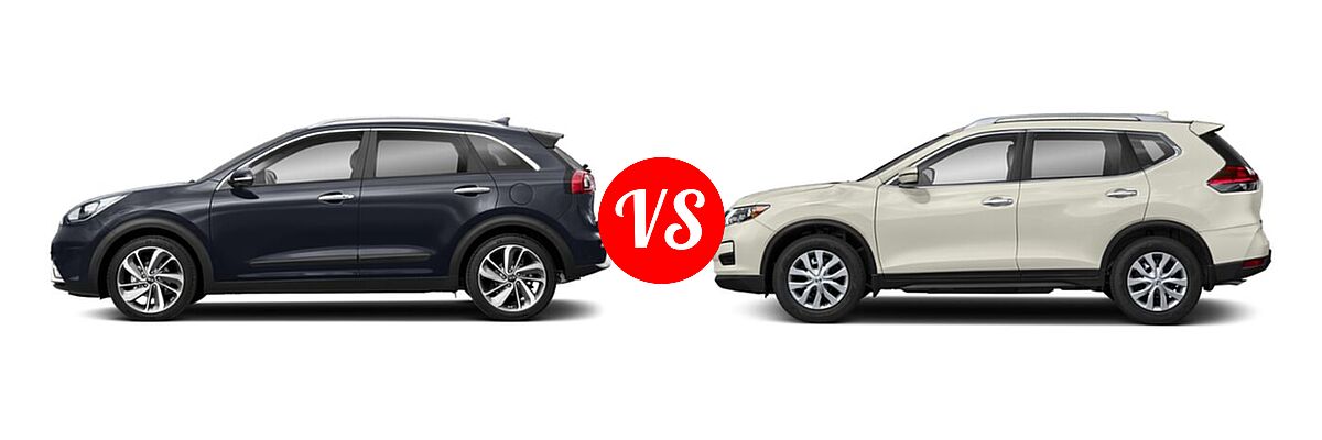 2019 Kia Niro SUV S Touring / Touring vs. 2019 Nissan Rogue SUV S / SV - Side Comparison