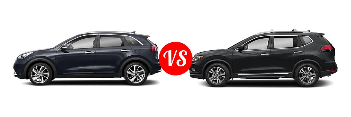 2019 Kia Niro SUV S Touring / Touring vs. 2019 Nissan Rogue SUV SL - Side Comparison