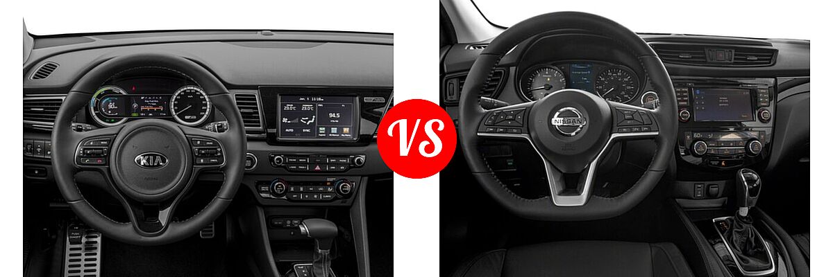 2018 Kia Niro SUV FE / LX vs. 2018 Nissan Rogue Sport SUV SL - Dashboard Comparison